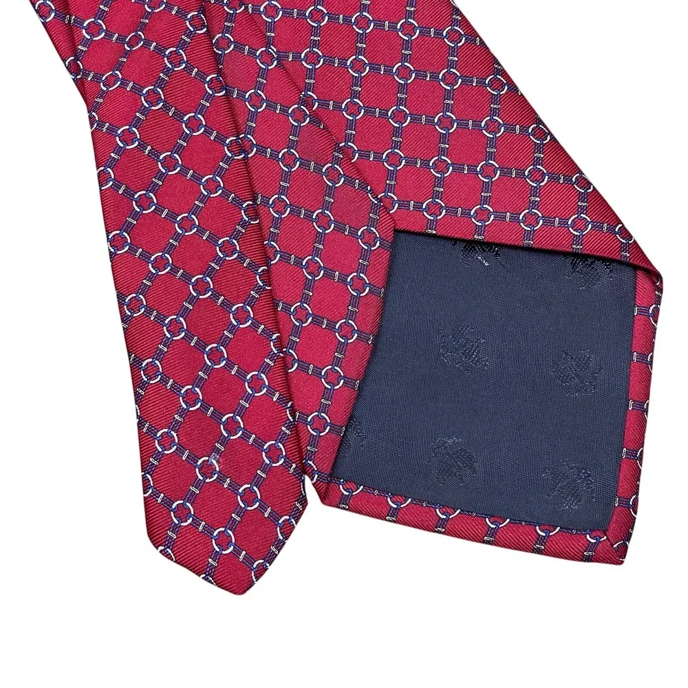 Brooks Brothers 346‎ Men's Necktie Red Blue Geometric Silk Tie